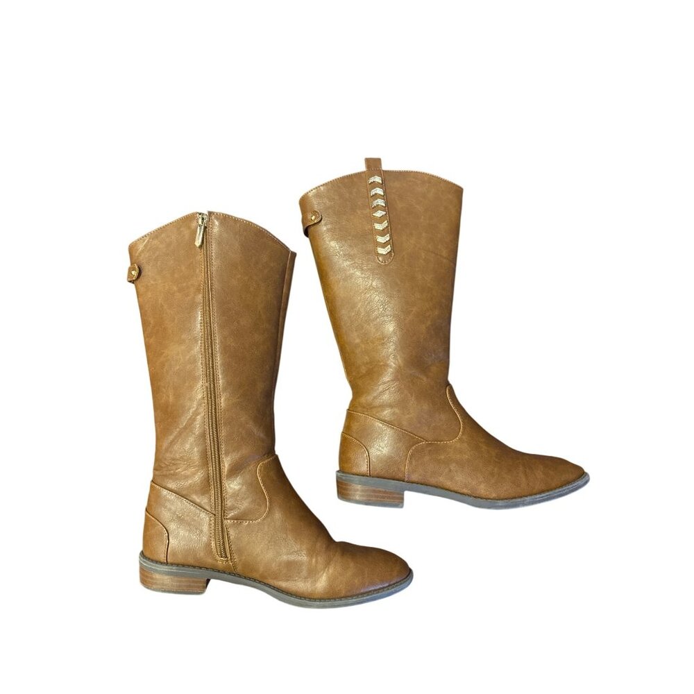 Sam Edelman Pia Samara Distressed Brown Tall Riding Boots US 5 Equestrian - Picture 15 of 15